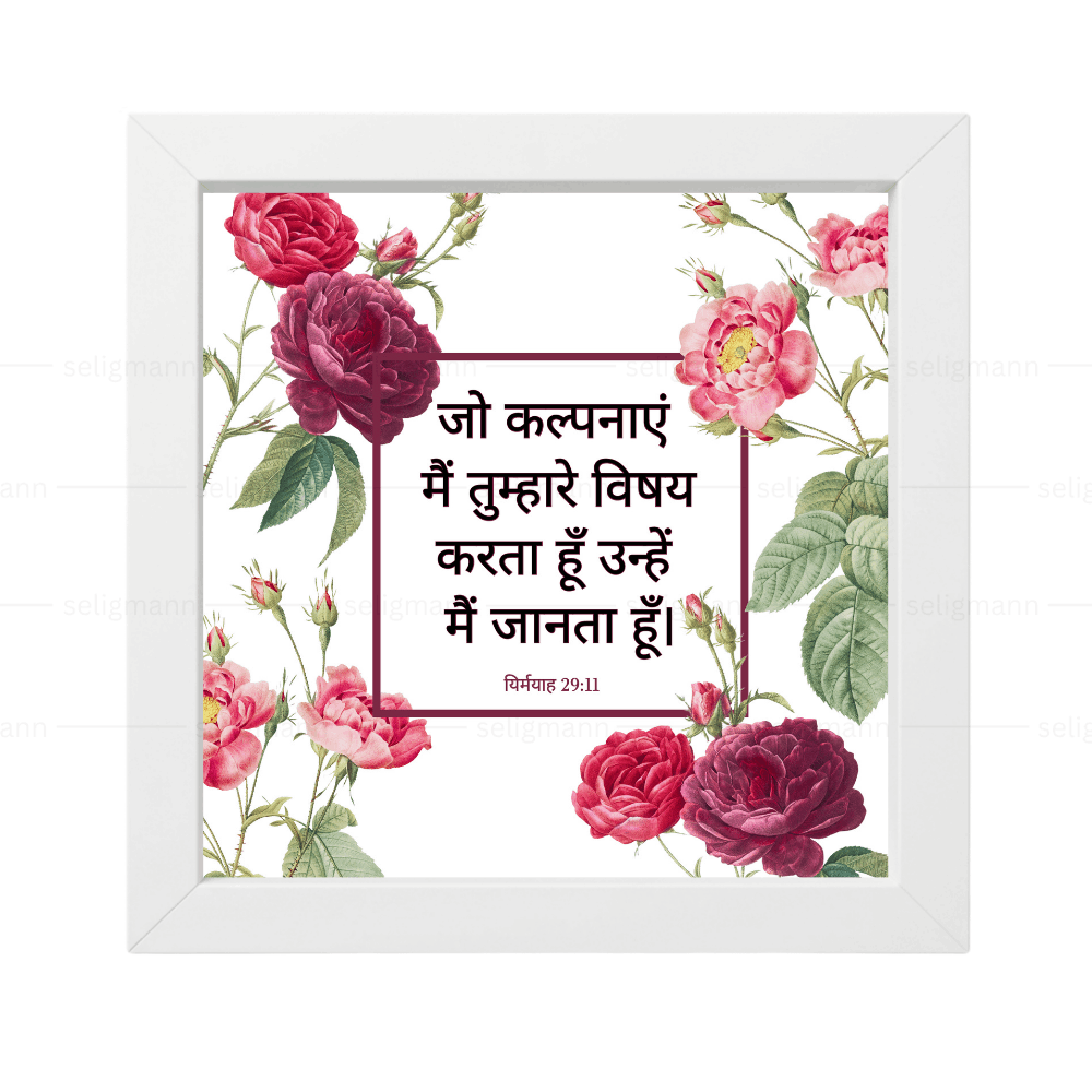 जो कल्पनाएं मैं तुम्हारे विषय करता हूँ उन्हें मैं जानता हूँ  - Jeremiah 29:11 - Hindi