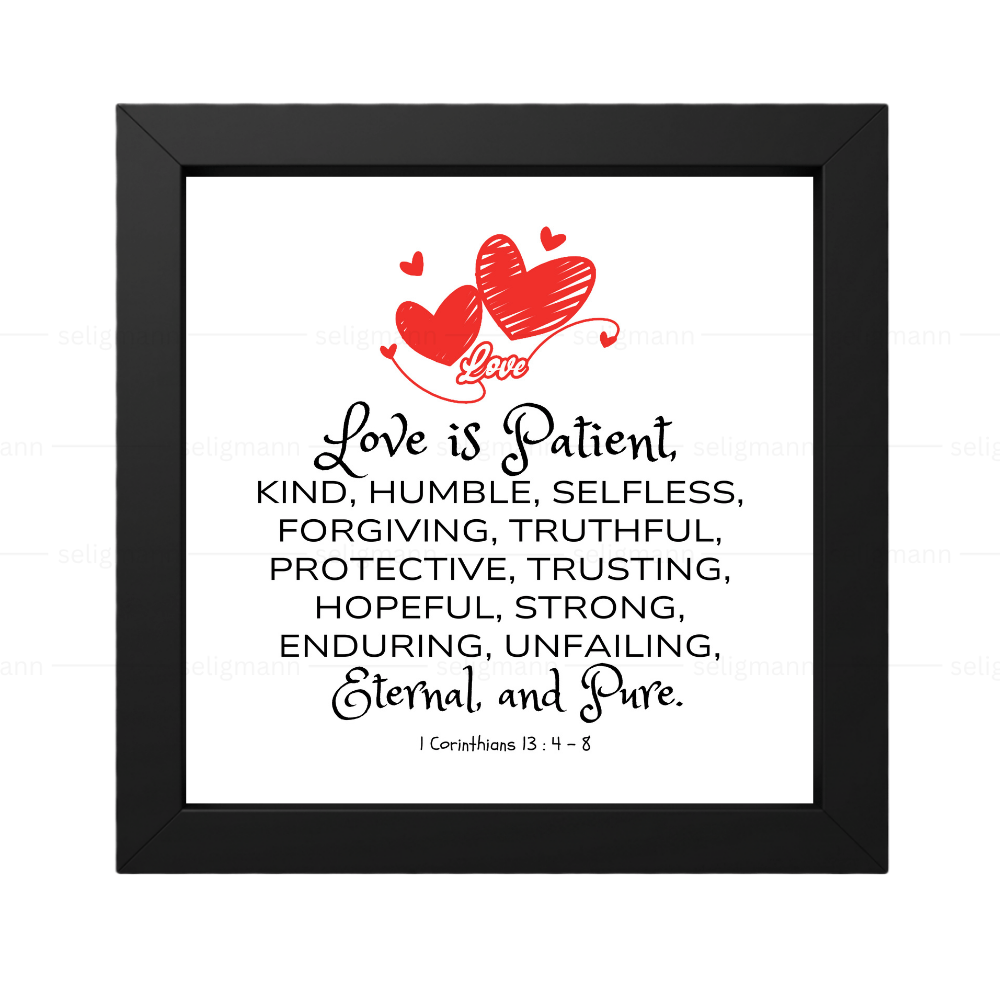 Love Bible Verse Wall Frame (1 Corinthians 13:4-8)