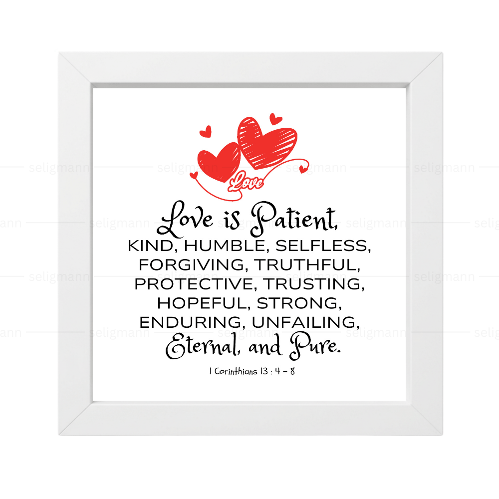 Love Bible Verse Wall Frame (1 Corinthians 13:4-8)