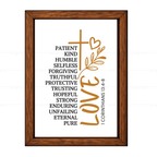 Inspirational Love Bible Verse Frame (1 Corinthians 13:4-8)