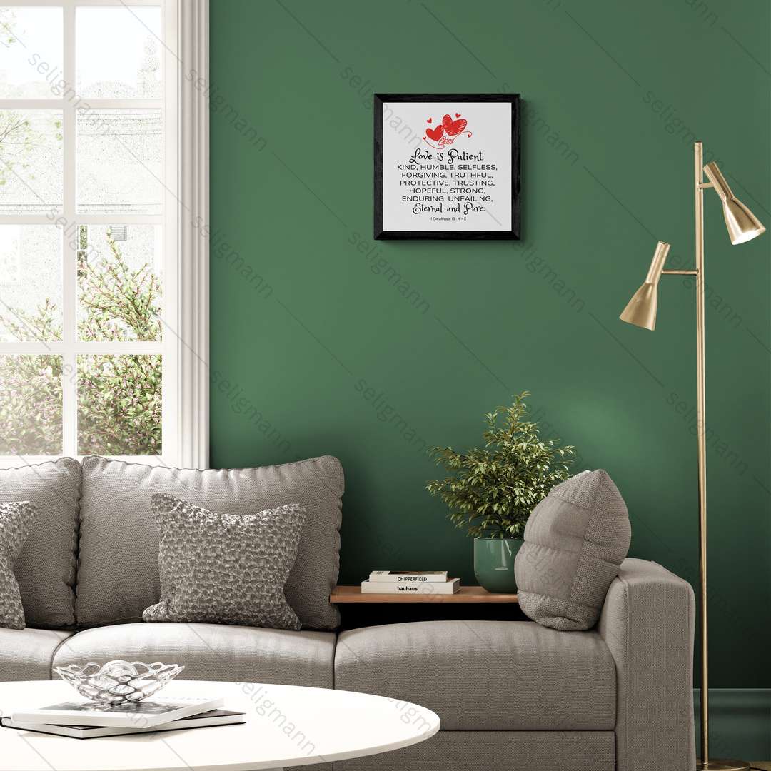 Love Bible Verse Wall Frame (1 Corinthians 13:4-8)