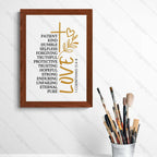 Inspirational Love Bible Verse Frame (1 Corinthians 13:4-8)